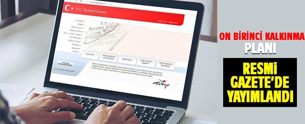 On Birinci Kalkınma Planı Resmi Gazete'de