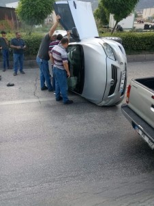 Otomobil Takla Attı, Sürücü Yaralı Kurtuldu