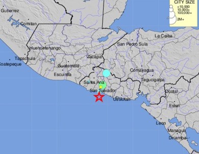 El Salvador'da 5.9 Büyüklüğünde Deprem