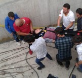 İNŞAAT ALANI - İnşaatın Kapalı Otoparkına Düşen Genç Ağır Yaralandı