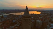 GALATA - Galata Kulesi'nin Gün Batımıyla Birleşen Manzarası Mest Etti