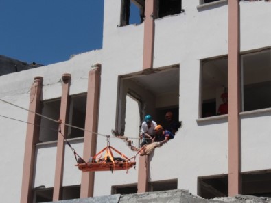 Isparta AFAD'dan FETÖ'nün Kapatılan Metruk Şirket Binasında Deprem Ve Yangın Tatbikatı