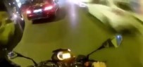 SARIYER - (Özel) İstanbul'da Motosikletlinin Yaşadığı İlginç Kaza Kamerada