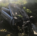 Takla Atarak Durabilen Araçta Ölüm Olmadı, 5 Yaralı