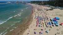 Şile Plajı'ndaki Bayram Yoğunluğu Havadan Görüntülendi Haberi
