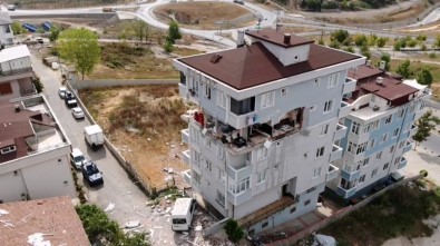 Sancaktepe'de Patlamanın Yaşandığı Bina Havadan Görüntülendi