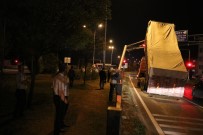 ELEKTRONİK DENETLEME SİSTEMİ - Seyir Halindeyken Damperi Açılan Kamyon EDS Direğine Çarptı