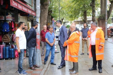 Başkan Gökhan Yüksel, Ankara Caddesi'nde Yağış Sırasında Alınan Tedbirleri Denetledi