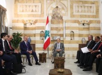 LÜBNAN CUMHURBAŞKANI - Çavuşoğlu, Lübnan Cumhurbaşkanı Aoun İle Bir Araya Geldi