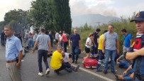 UMURLU - Aydın'da Devrilen Servis Otobüsü Alev Aldı Açıklaması 20'Si Ağır 45 Yaralı