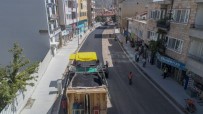 YAYA KALDIRIMI - Mustafa Parmaksız Caddesinde Sıcak Asfalt Serimine Başlandı
