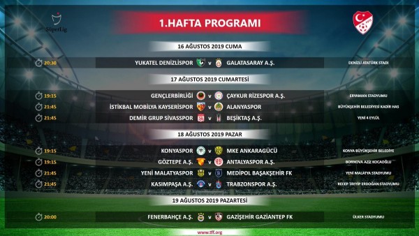 Süper Lig'de 3 haftanın programı belli oldu