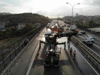 ALTINŞEHİR - TEM Otoyolunu Kapatan Kaza Havadan Görüntülendi