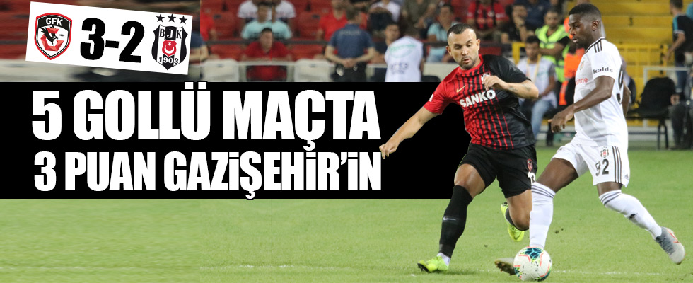 5 gollü maçta üç puan Gazişehir'in