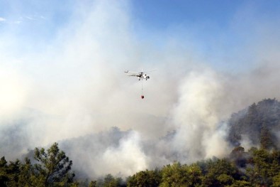 Muğla'daki Yangına 10 Helikopterle Müdahale Sürüyor