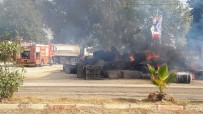İŞ MAKİNESİ - Adana'da Pamuk Yüklü Tır Yandı