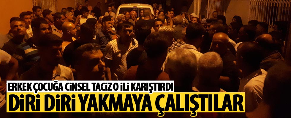 Tacizciyi yakmaya çalıştılar!