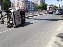 FEVZI ÇAKMAK - Direksiyon Hakimiyeti Kaybolan Araç Yan Yattı