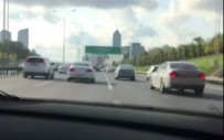 TRAFİK TERÖRÜ - Lüks Otomobillerin 'Makas' Yarışı Kamerada