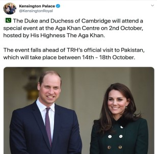 Prens William Ve Eşi Pakistan Yolcusu