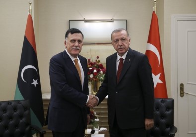Cumhurbaşkanı Erdoğan, Libya Başkanlık Konseyi Başkanı Es-Serrac İle Görüştü