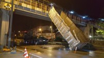 İLGİNÇ GÖRÜNTÜ - Damperi Üst Geçide Takılan Kamyon, Takla Attı Açıklaması 2 Yaralı