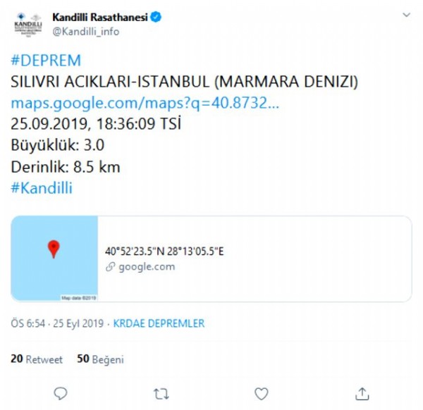 İstanbul'da bir deprem daha!