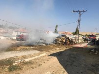 YÜKSEK GERİLİM - Karaman'da Saman Yangını