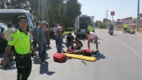 ALI KAYA - Komyonetin Çarpıp 20 Metre Sürüklediği Kasksız Motosiklet Sürücüsü Ağır Yaralandı