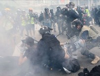 İNGILTERE BAYRAĞı - Hong Kong polisinden protestoculara biber gazıyla müdahale