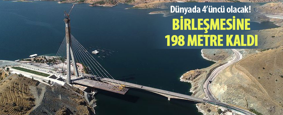 Yeni Kömürhan Köprüsü'nde birleşmeye 198 metre kaldı