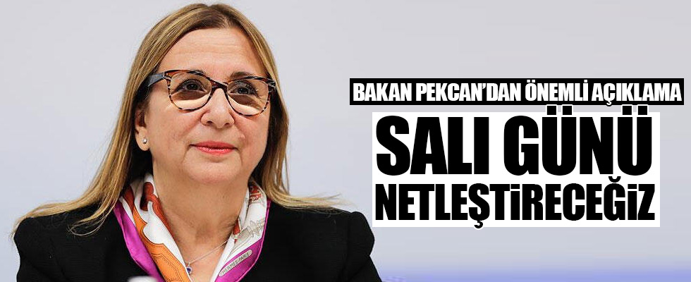 Bakan Pekcan açıkladı: Salı günü netleştireceğiz!
