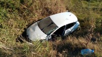 YAĞ FABRİKASI - Otomobil Sazlığa Uçtu Açıklaması 1 Yaralı