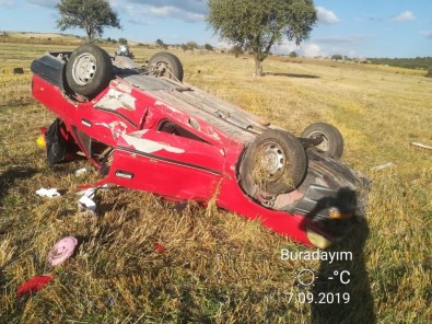 Kontrolden Çıkan Otomobil Takla Attı Açıklaması 1 Ölü, 4 Yaralı