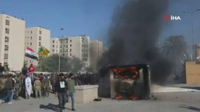 ABD'nin Bağdat Büyükelçiliği Binası Önündeki Protestolar Devam Ediyor