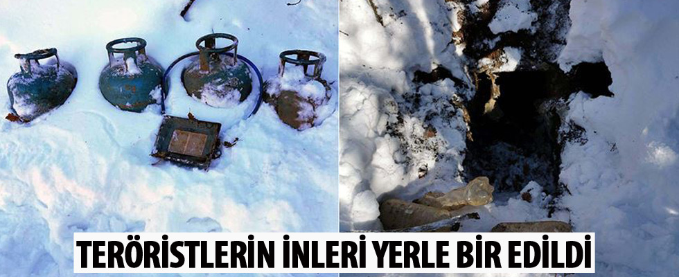 Bitlis'te teröristlerin kullandığı 11 sığınak imha edildi