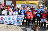 TÜRK SAĞLıK SEN - Nevşehir'de Kamu-Sen Üyeleri Bordrolarını Yaktı