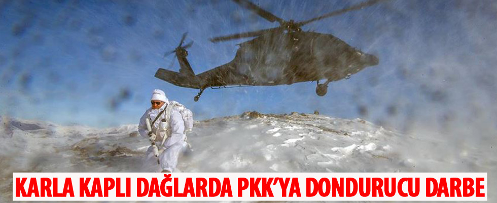 Karla kaplı dağlarda PKK'ya dondurucu darbe