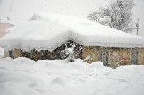KAR KALINLIĞI - Yüksekova'da Tek Katlı Evler Kara Gömüldü