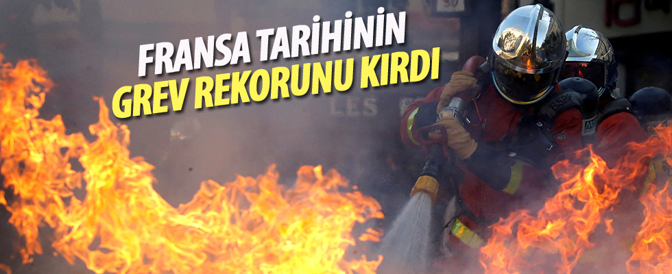 Fransa tarihinin grev rekorunu kırdı