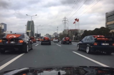(Özel) İstanbul'da Asker Uğurlama Konvoyunda 'Drift' Terörü