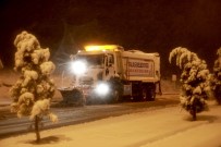 TALAS BELEDIYESI - Talas'ta Gece Kar Mesaisi