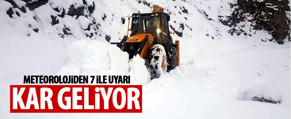 Meteoroloji'den 7 ile yoğun kar yağışı uyarısı
