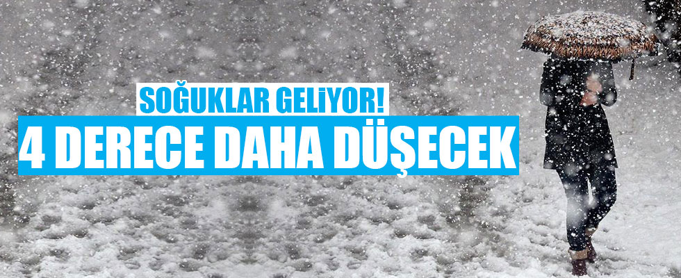 Hava sıcaklıkları yurt genelinde 4 derece düşecek