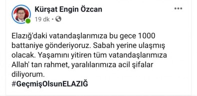 Nazilli'den Elazığ'a Yardım Eli