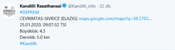 Elazığ'da artçı depremler devam ediyor!