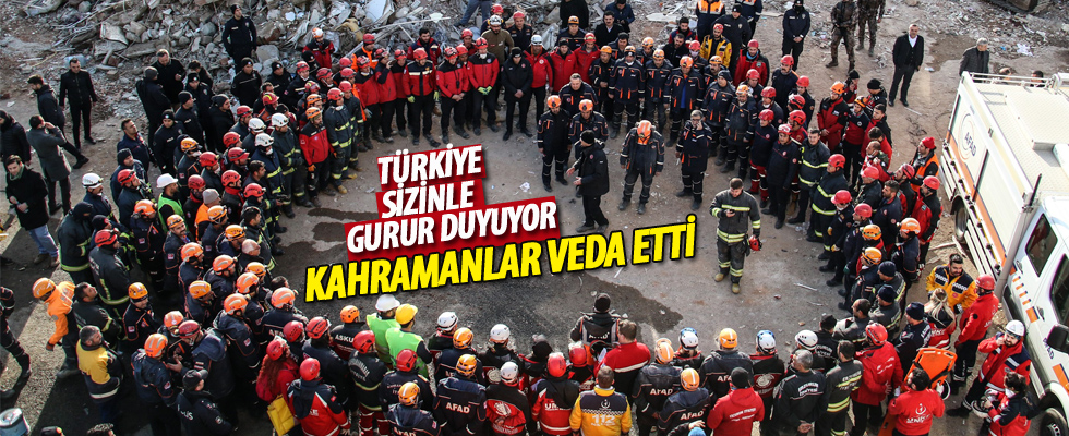 Kurtarma ekipleri vedalaştı