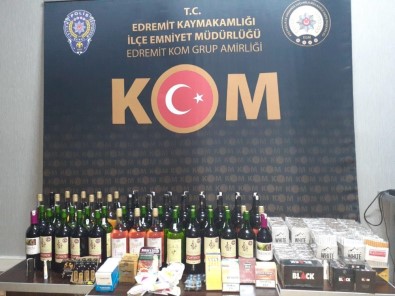 Balıkesir'de Polisten Kaçak Tütün Ve İçki Operasyonu