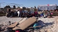 BEŞAR ESAD - Bombardımandan Kaçan Suriyeliler Boş Alanlara Çadır Kuruyor