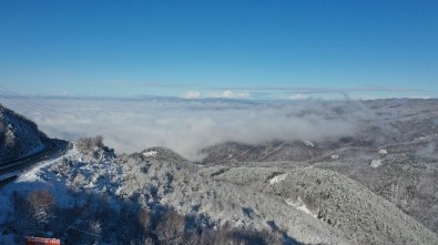Karla Kaplı Bolu Dağı'nın Havadan Görüntüsü Büyüledi